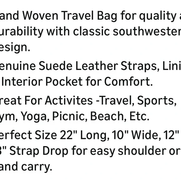 Aztec Large Weekender Bag * Not included in any sales* NWOT - Picture 6 of 6